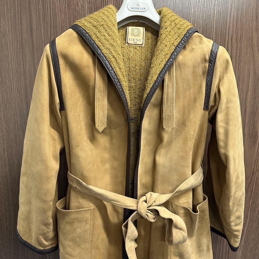 ✨ヴィンテージ ·最高級✨ LOEWE ロエベ スエード ロングコート 付 40