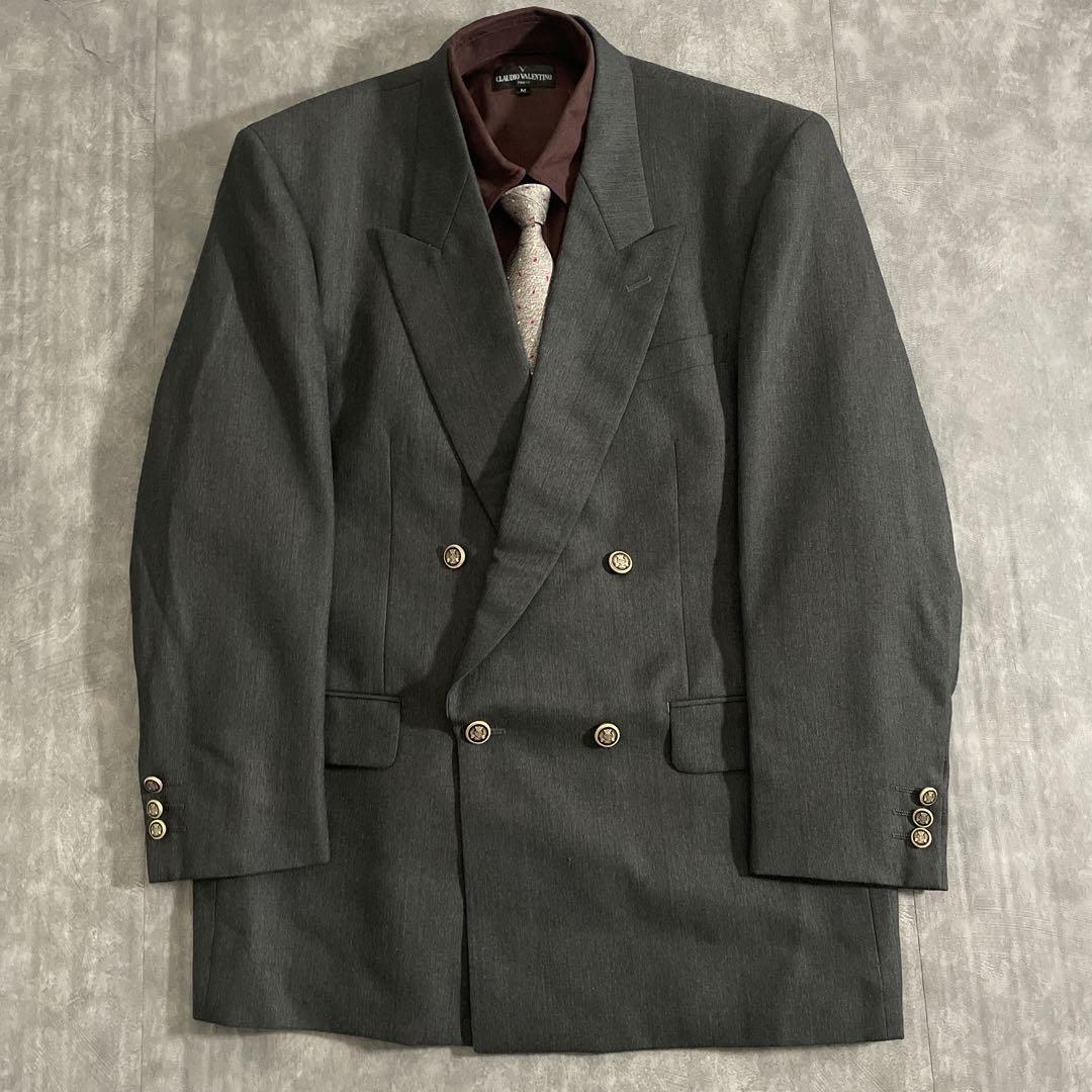 日本製ダブルスーツ× BVLGARI ドット柄シルクタイ クラシックセットアップ