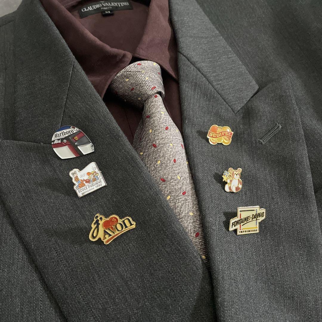 日本製ダブルスーツ× BVLGARI ドット柄シルクタイ クラシックセットアップ