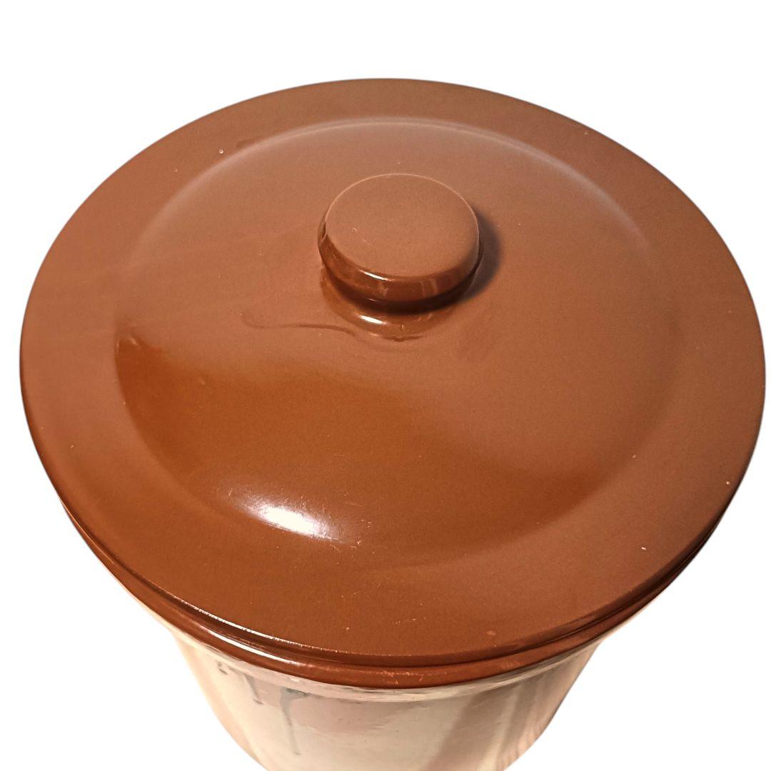 【廃盤】常滑焼 久松窯 切立 蓋付 10号　18L 漬物 味噌 かめ 無臭