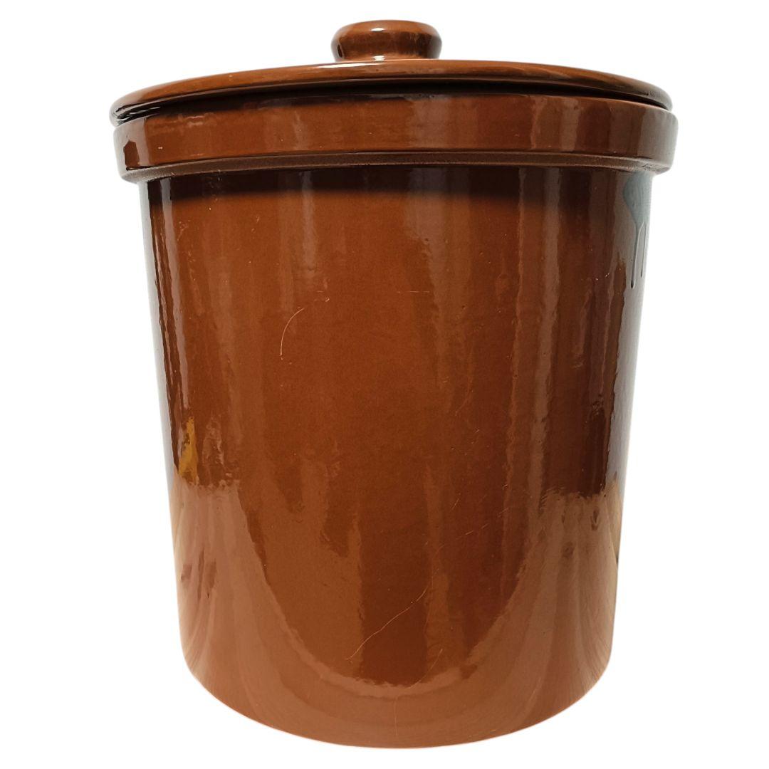 【廃盤】常滑焼 久松窯 切立 蓋付 10号　18L 漬物 味噌 かめ 無臭