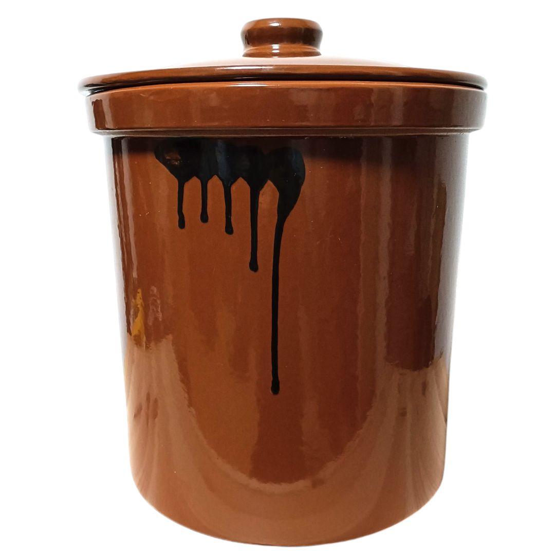 【廃盤】常滑焼 久松窯 切立 蓋付 10号　18L 漬物 味噌 かめ 無臭