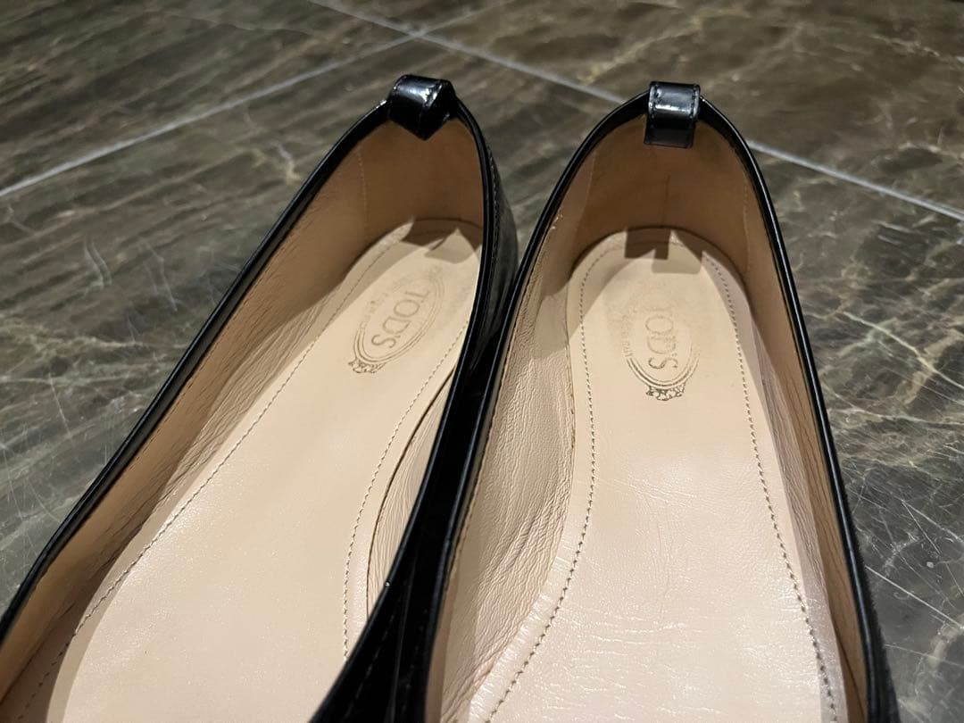 ⭐︎付属品付き⭐︎TOD’S トッズ 黒 エナメル フラットシューズ バレエシューズ