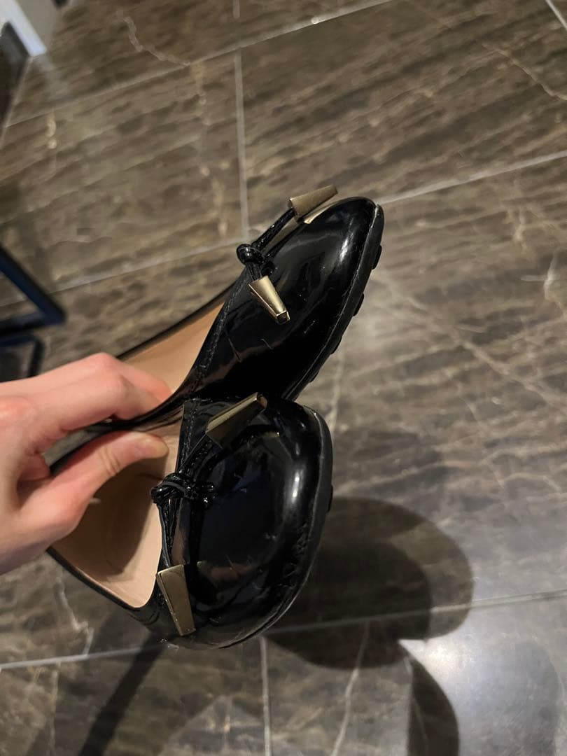 ⭐︎付属品付き⭐︎TOD’S トッズ 黒 エナメル フラットシューズ バレエシューズ