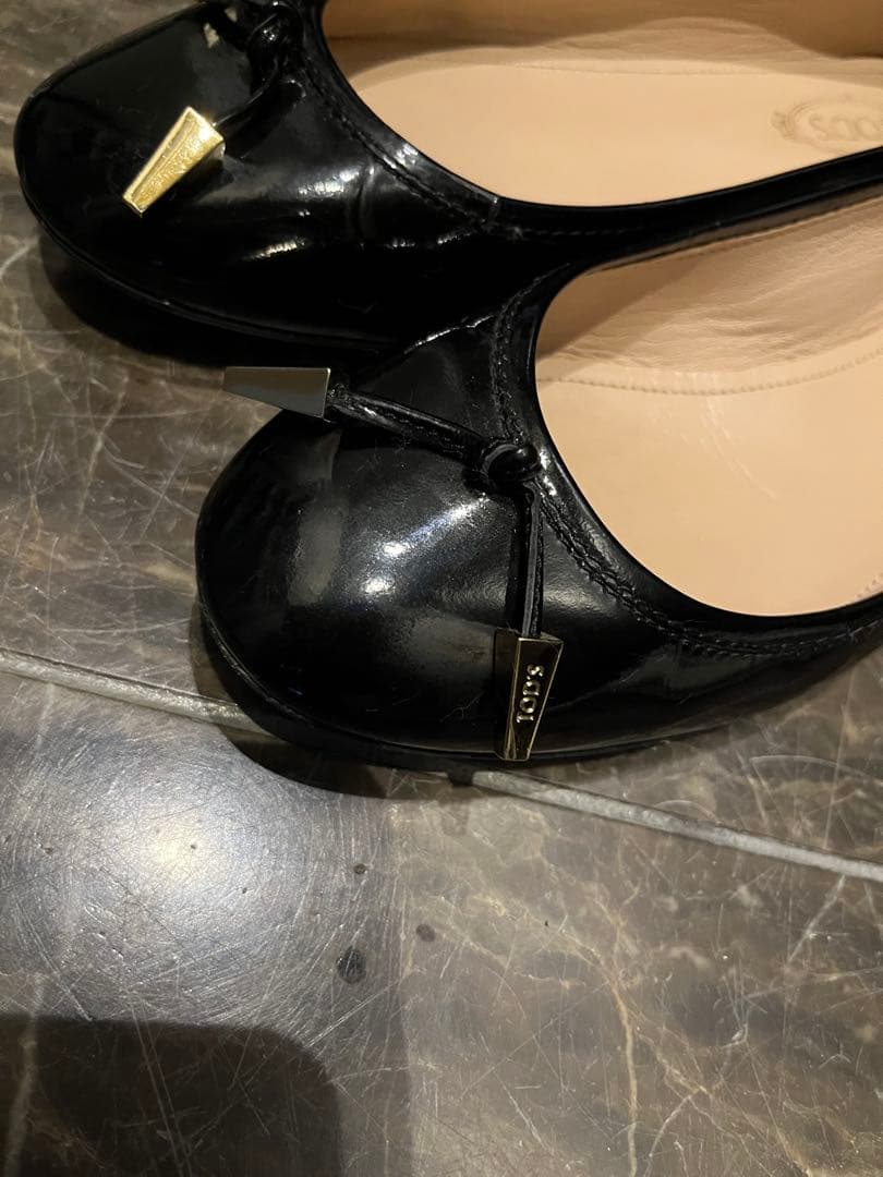⭐︎付属品付き⭐︎TOD’S トッズ 黒 エナメル フラットシューズ バレエシューズ