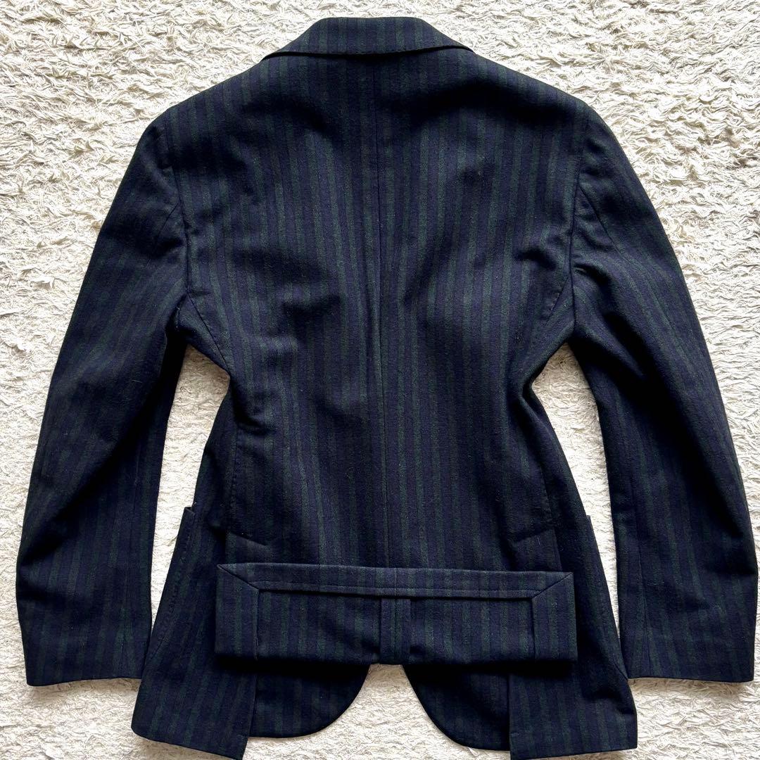 【イタリア製】ラルディーニ テーラードジャケット グリーン ストライプ 44