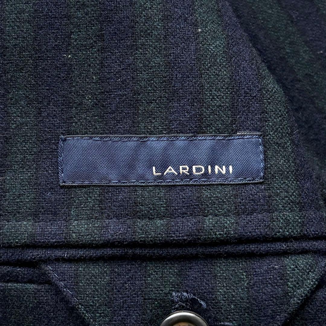 【イタリア製】ラルディーニ テーラードジャケット グリーン ストライプ 44