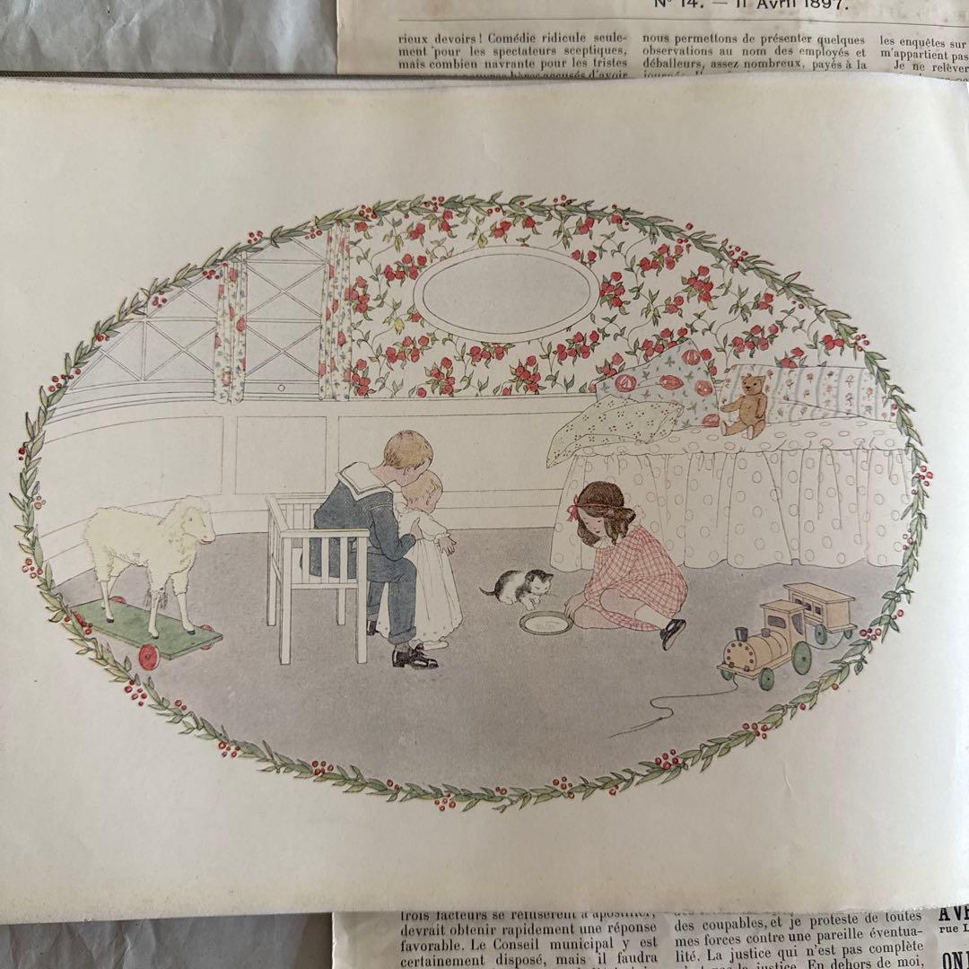 1911年アンティーク美しい絵本フランス語　洋書ジャンクジャーナル古書ルメール