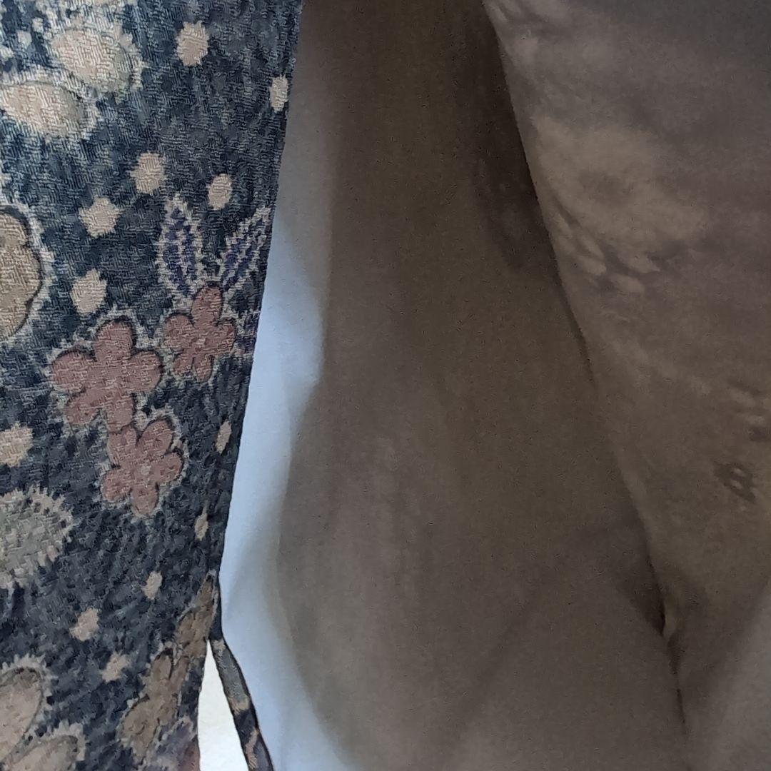 【三花】美品　洗える着物　辻ヶ花　グレー　鼠　袷　リサイクル　リユース