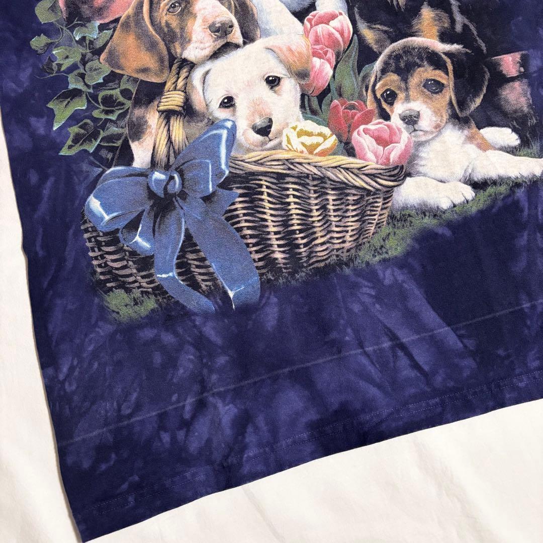 aiko 着 USA製 THE MOUNTAIN 犬プリント タイダイ Tシャツ