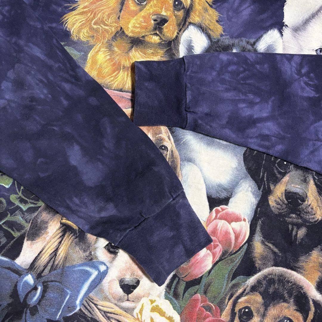 aiko 着 USA製 THE MOUNTAIN 犬プリント タイダイ Tシャツ