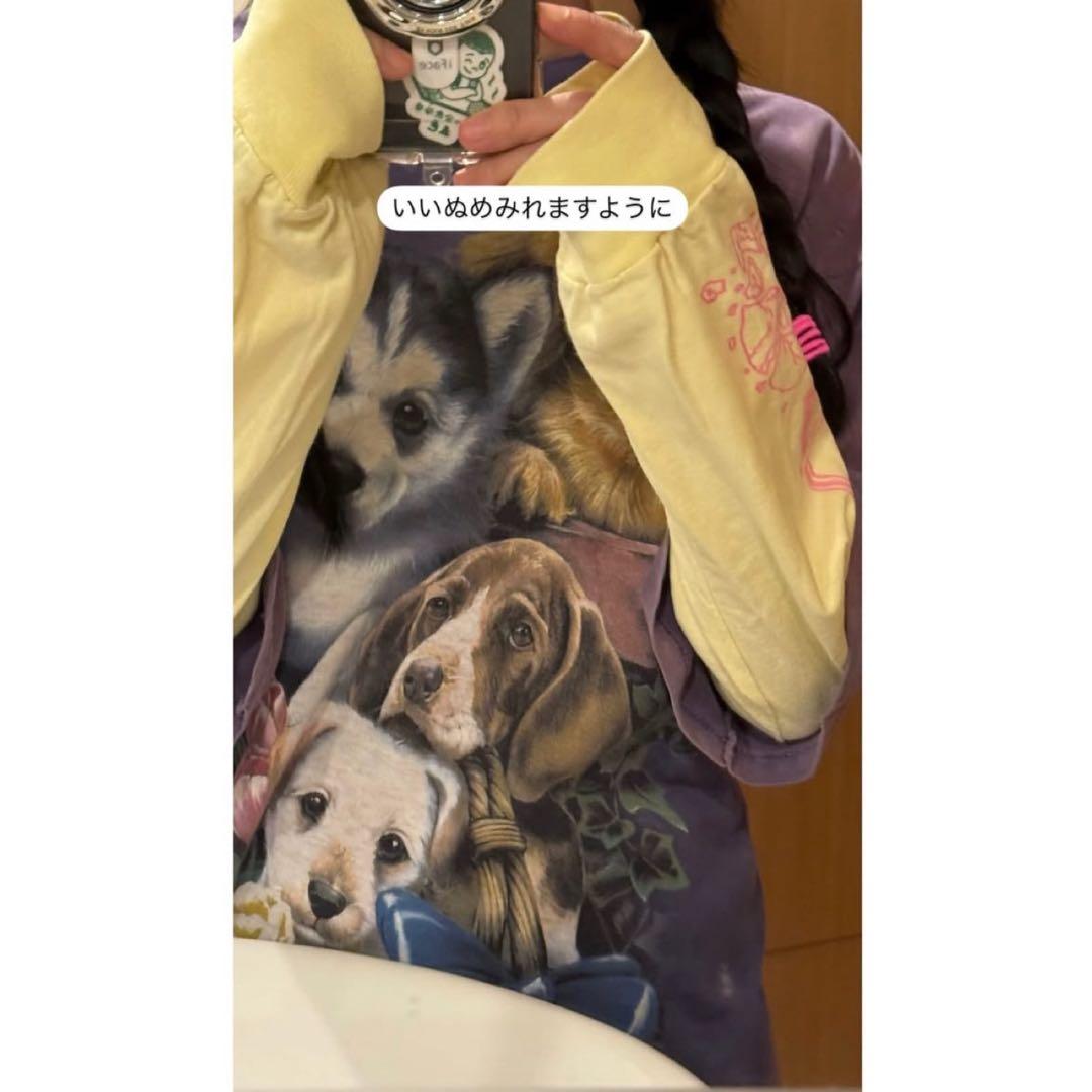aiko 着 USA製 THE MOUNTAIN 犬プリント タイダイ Tシャツ