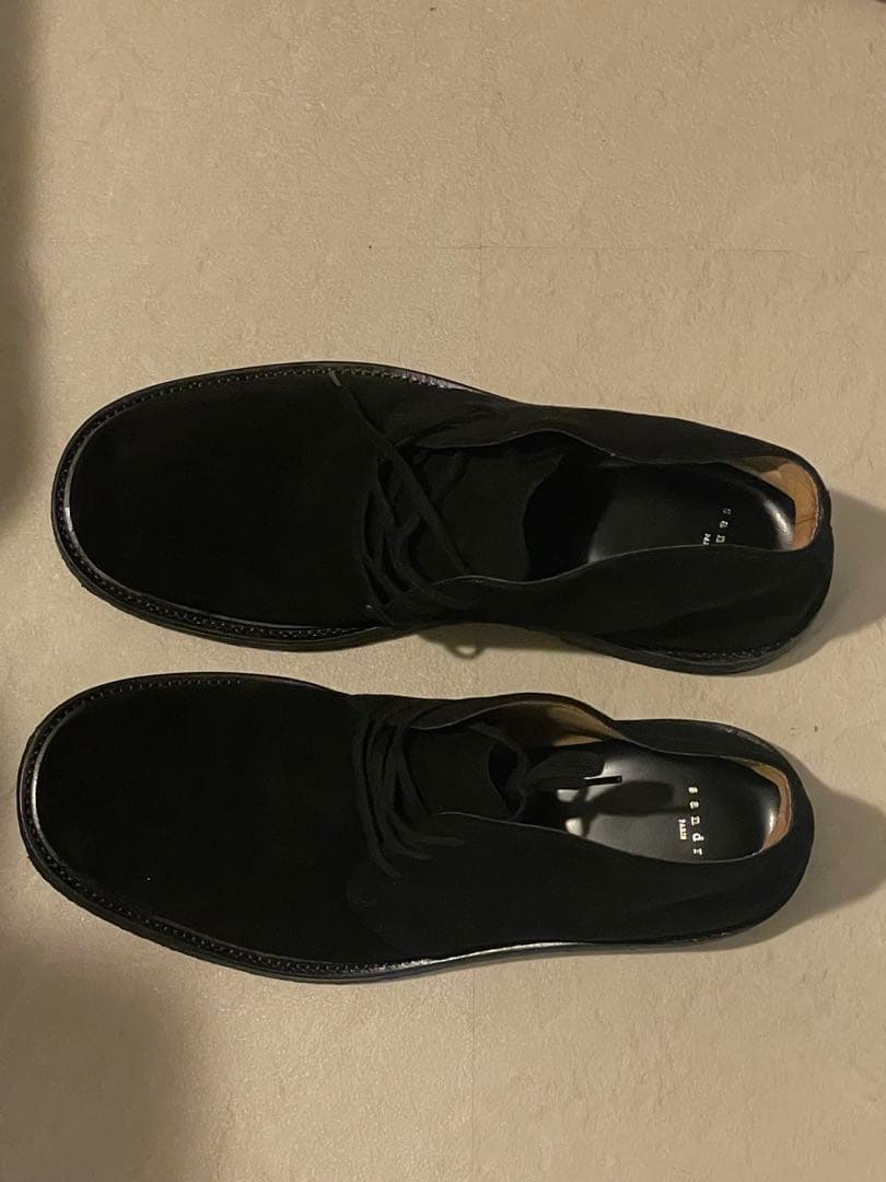 sandro paris 黒 レースアップシューズ