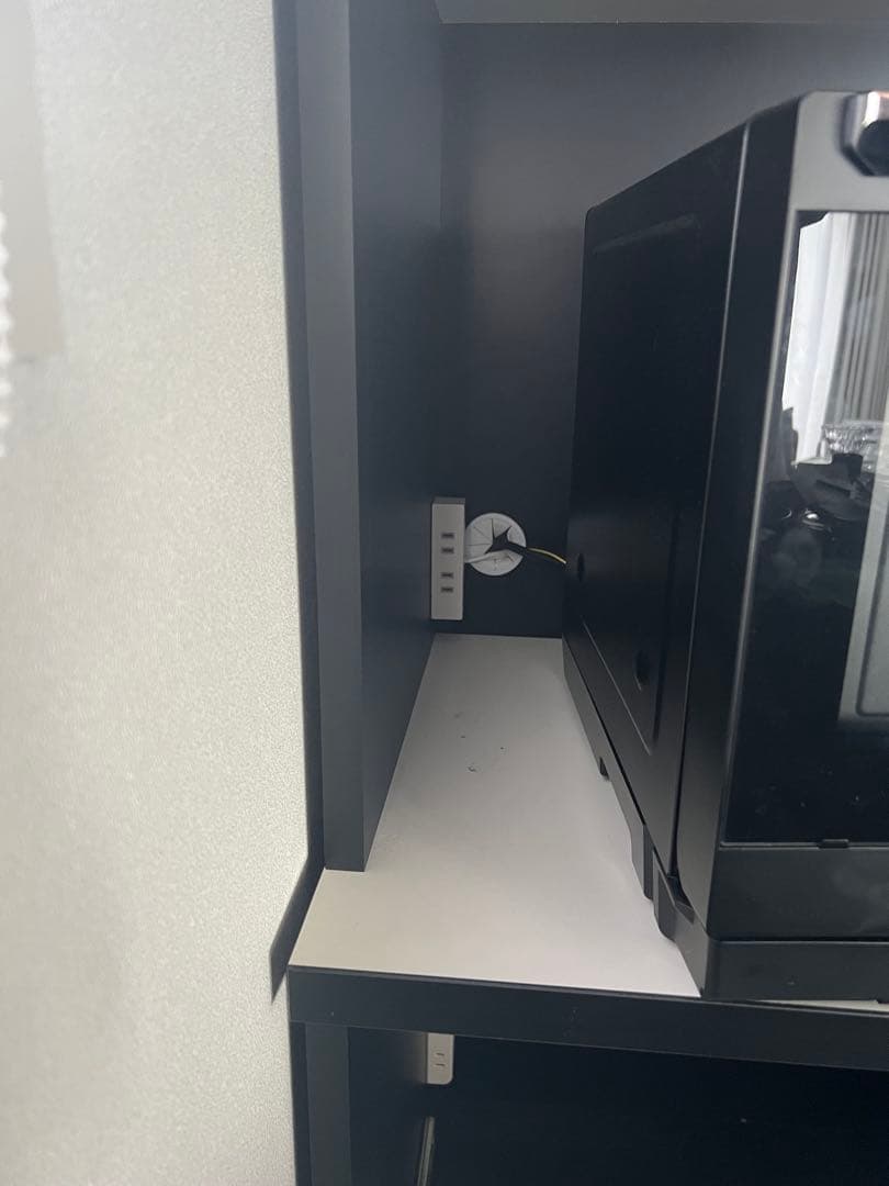 食器棚 レンジ台 キッチンボード ブラック KAGUCOCO