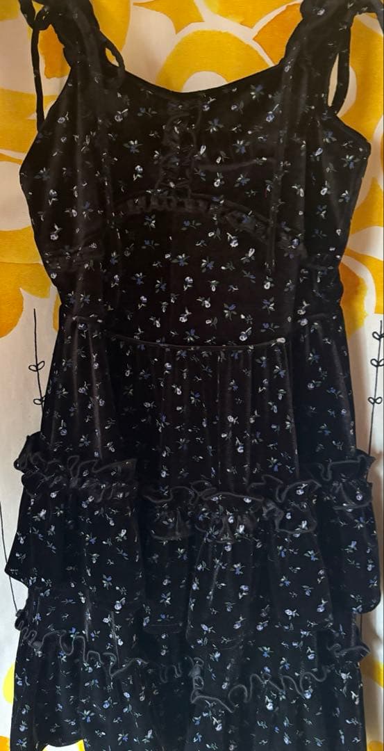 コルセットベロアフレアミニワンピース ミックス