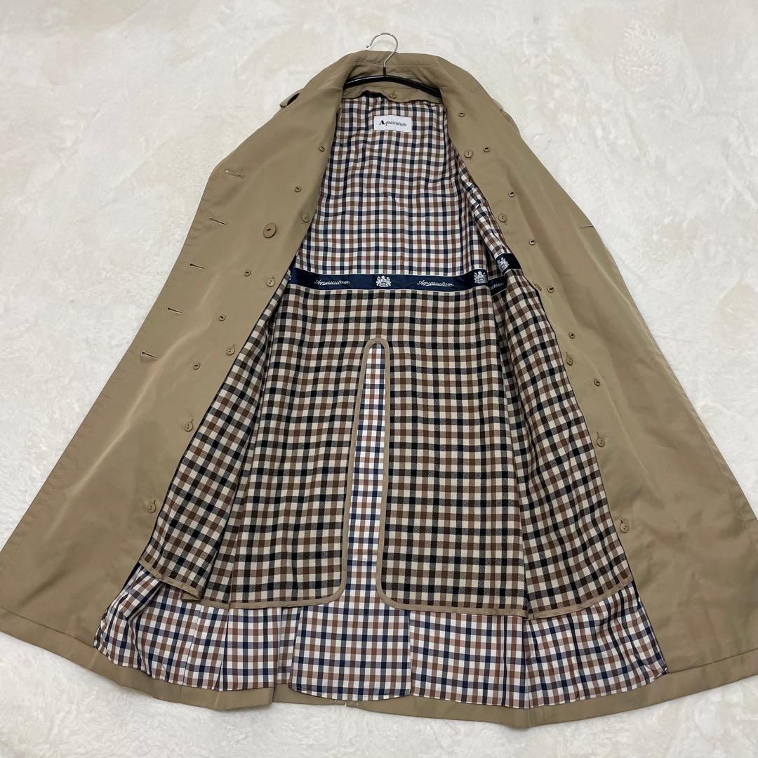【極美品】アクアスキュータム クラブハウスチェック トレンチコート ライナー M