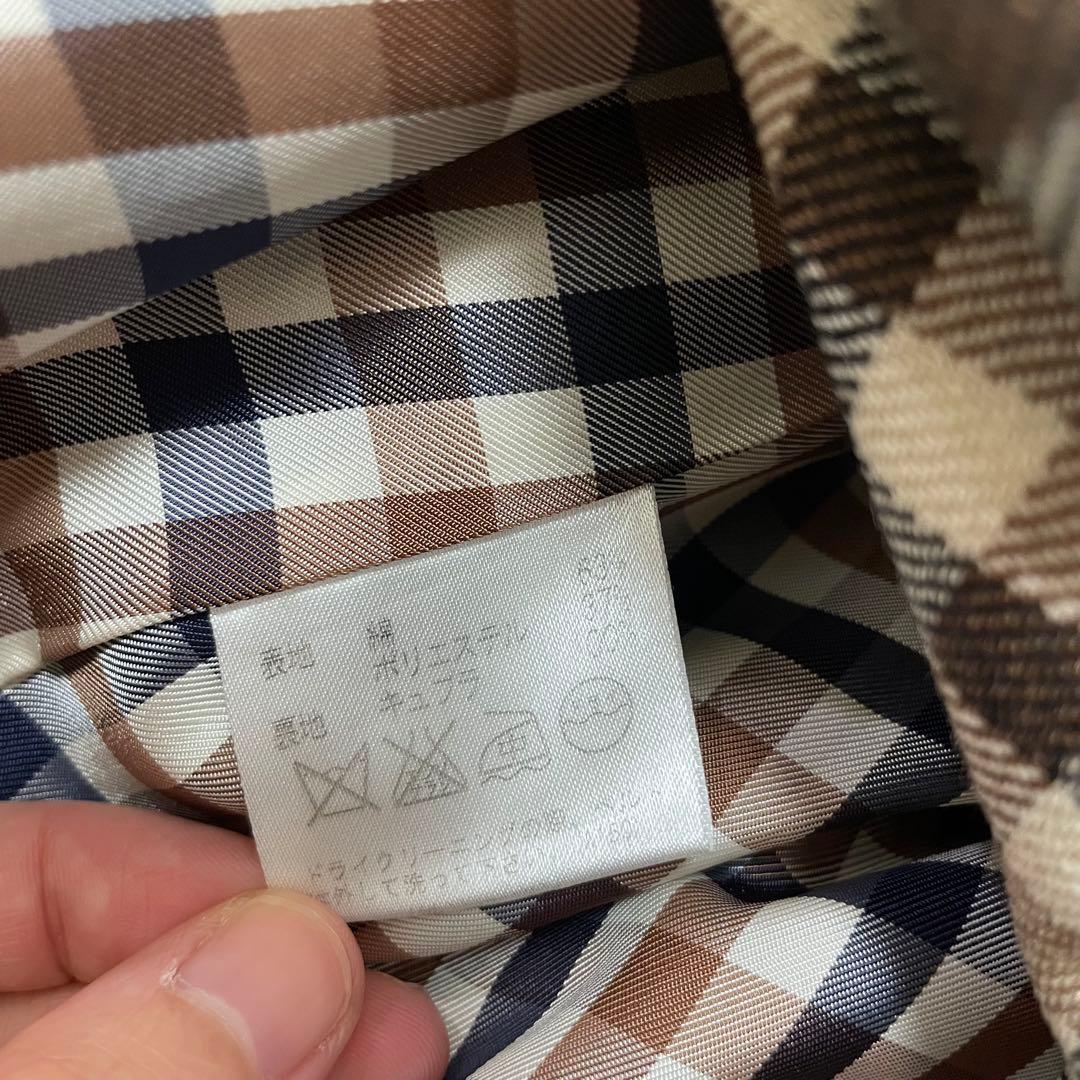 【極美品】アクアスキュータム クラブハウスチェック トレンチコート ライナー M