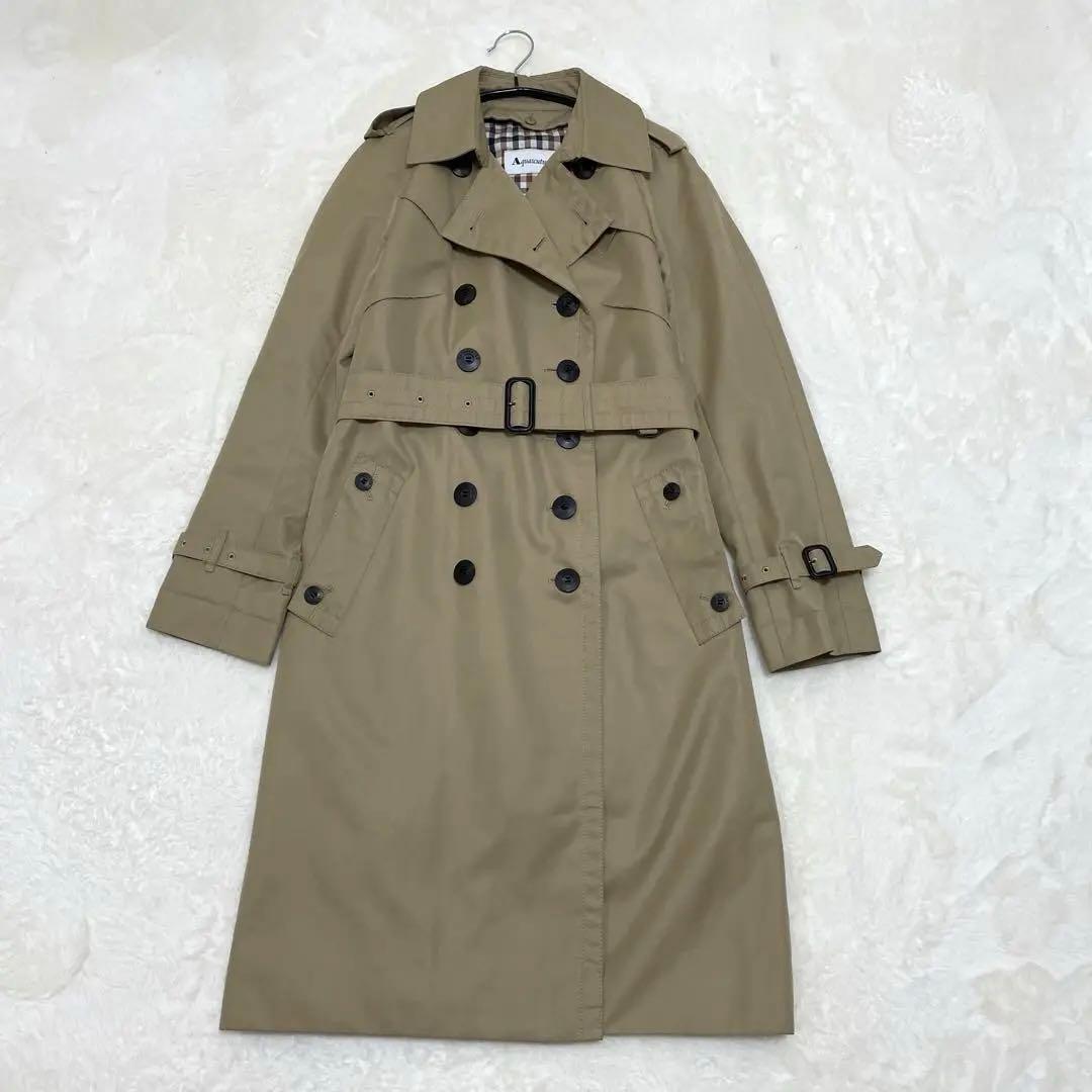【極美品】アクアスキュータム クラブハウスチェック トレンチコート ライナー M