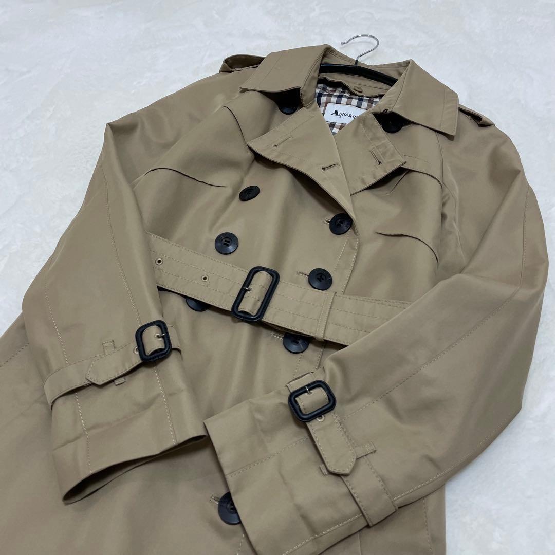 【極美品】アクアスキュータム クラブハウスチェック トレンチコート ライナー M