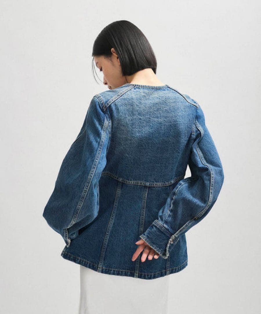 ADAM ET ROPE' フロントホックデニムブラウス