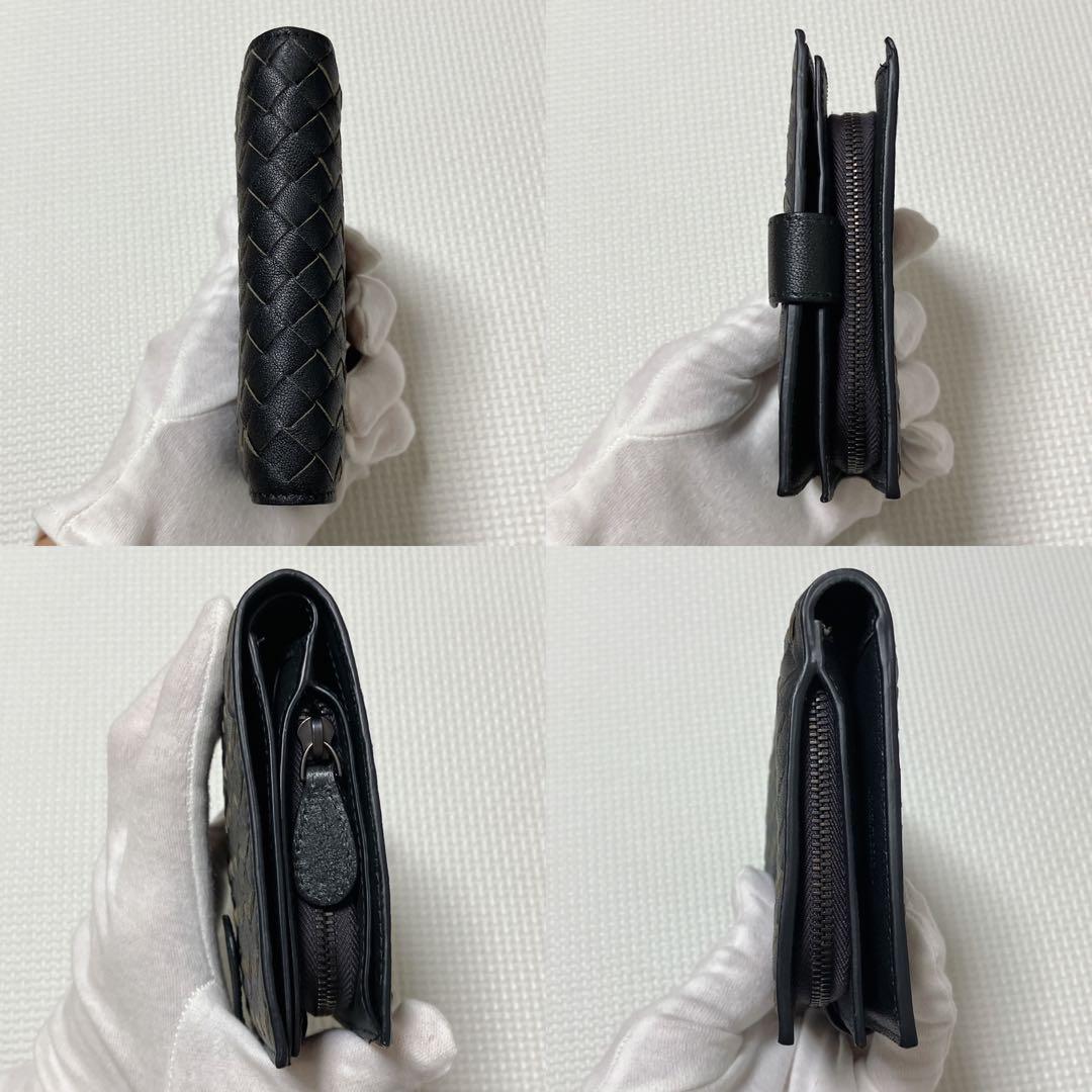 未使用　BOTTEGA VENETA レザー二つ折り財布　イントレチャート