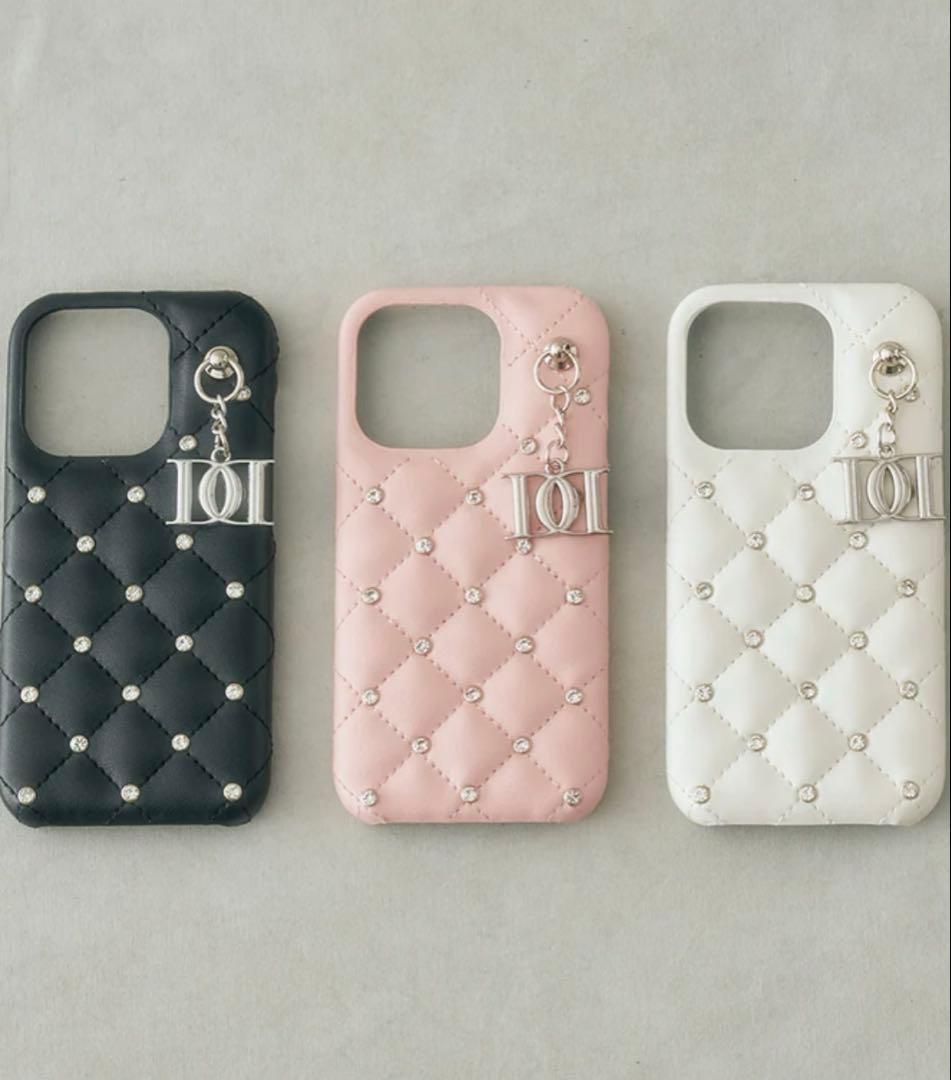 <値下げ>Darich キルティングビジューDDチャームiPhone15ケース