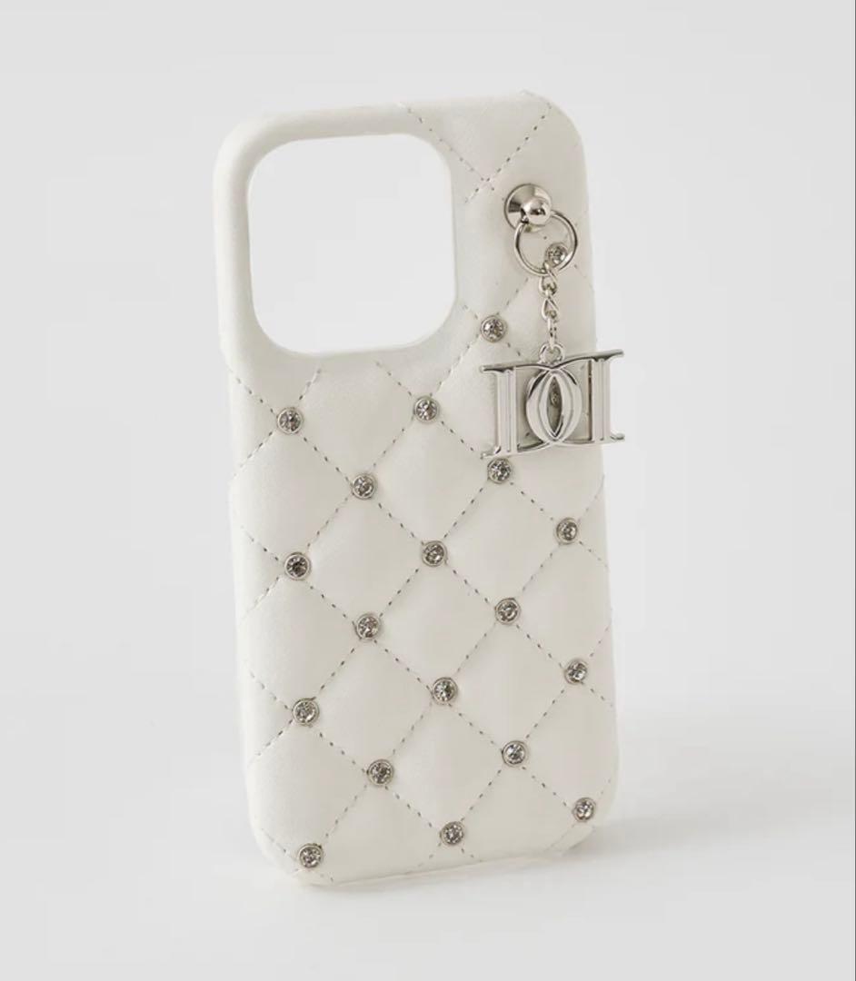 <値下げ>Darich キルティングビジューDDチャームiPhone15ケース