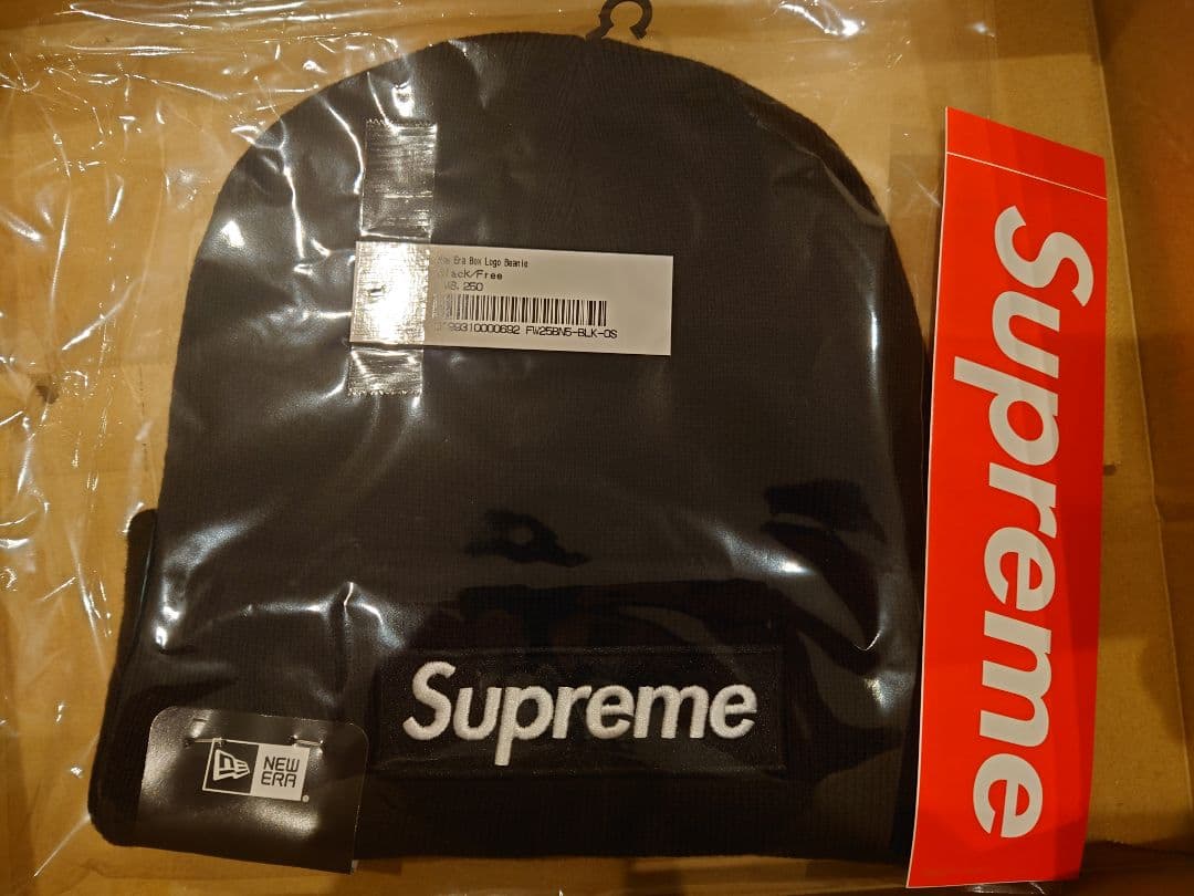 25FW Supreme New Era Box Logo Beanie 黒