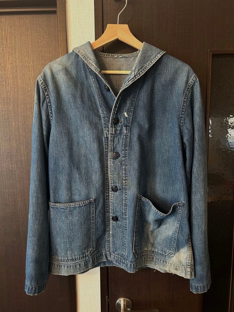 1940年代 US NAVY デニムカバーオール　40s us navy