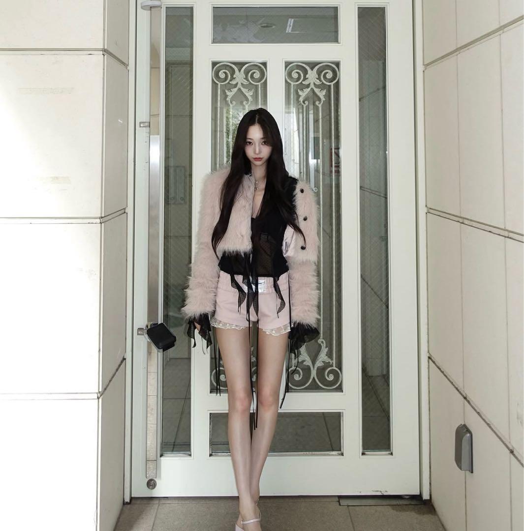 パンツ S jersey shorts lace theredthread pink