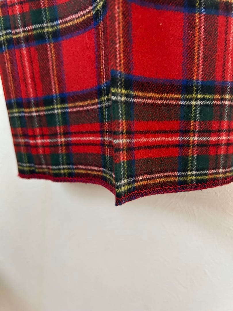 新品未使用　VAN ヴィンテージ　ウール赤タータンチェックパンツLサイズ（82）
