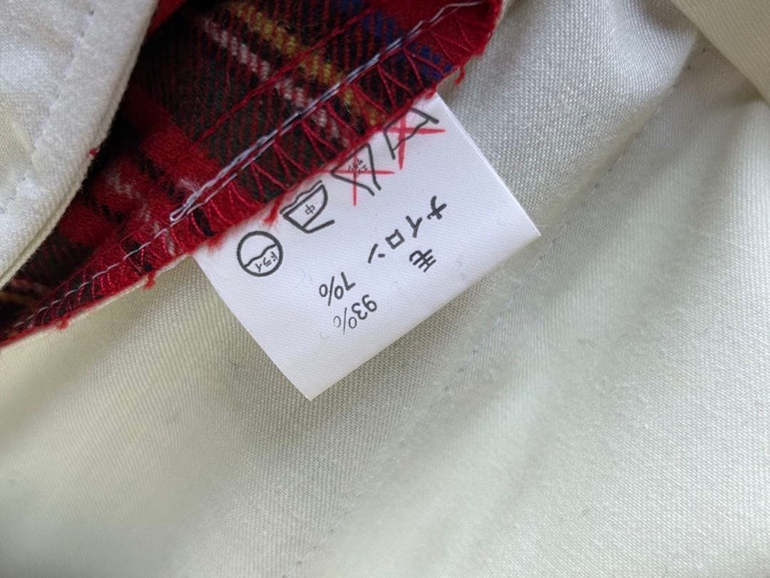新品未使用　VAN ヴィンテージ　ウール赤タータンチェックパンツLサイズ（82）