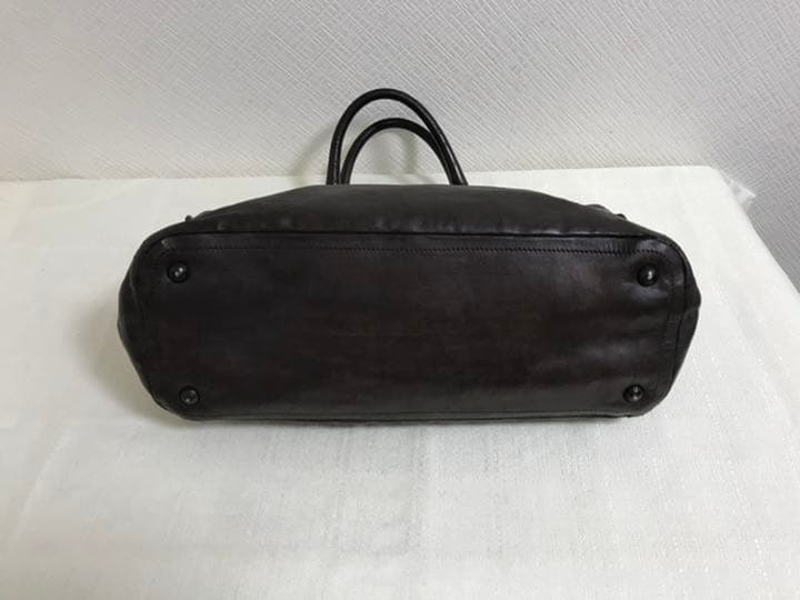 本物プラダPRADA本革レザートートハンドバッグビジネスボストンバック茶メンズ