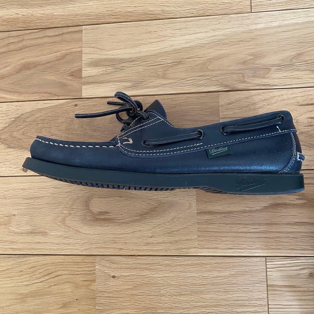 パラブーツ　デッキシューズ　ネイビー レザー