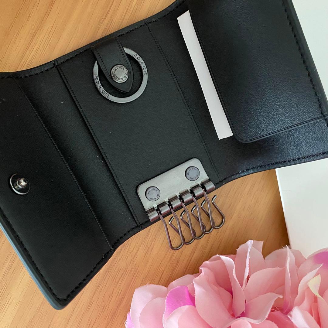 【新品】COACH コーチ★キーケース チャコール ブラック