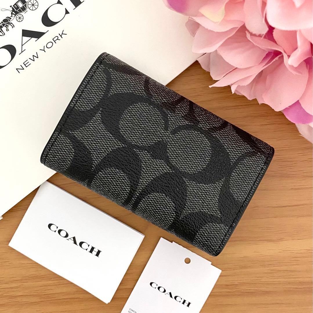 【新品】COACH コーチ★キーケース チャコール ブラック