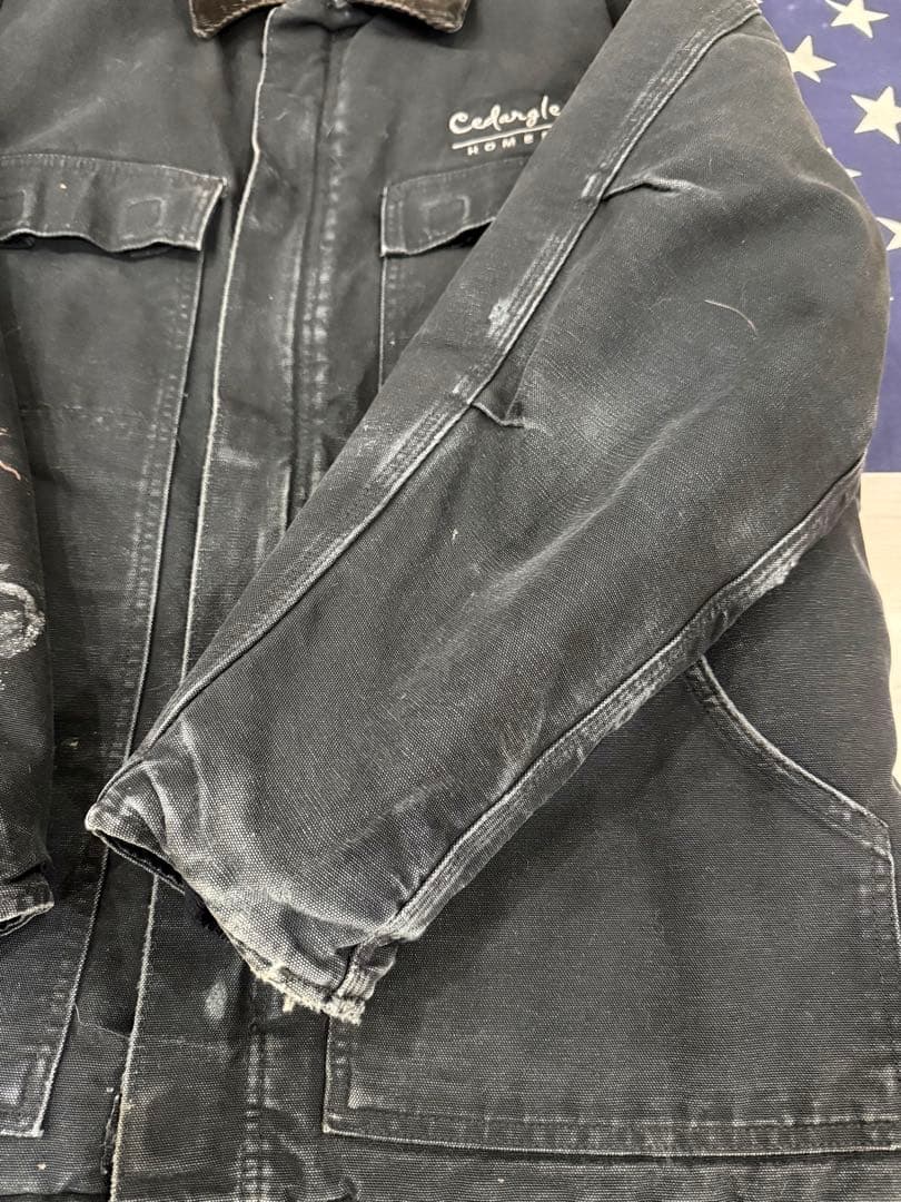 carhartt トラディショナルコート 企業 黒 サンフェード ボロ USA