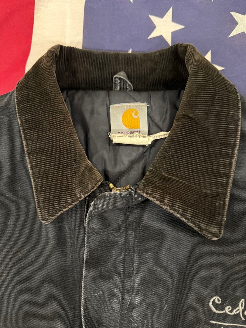 carhartt トラディショナルコート 企業 黒 サンフェード ボロ USA