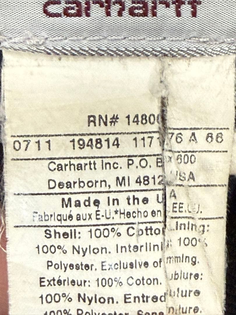 carhartt トラディショナルコート 企業 黒 サンフェード ボロ USA