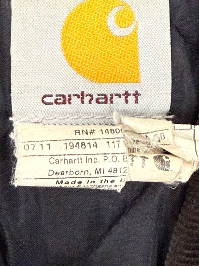 carhartt トラディショナルコート 企業 黒 サンフェード ボロ USA