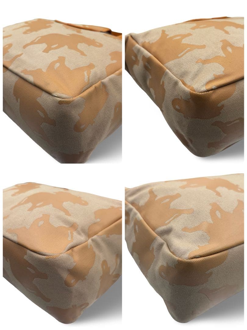 【良品】ハンティングワールド　トートバッグ　ロゴ柄　肩掛け　レザー　キャンバス