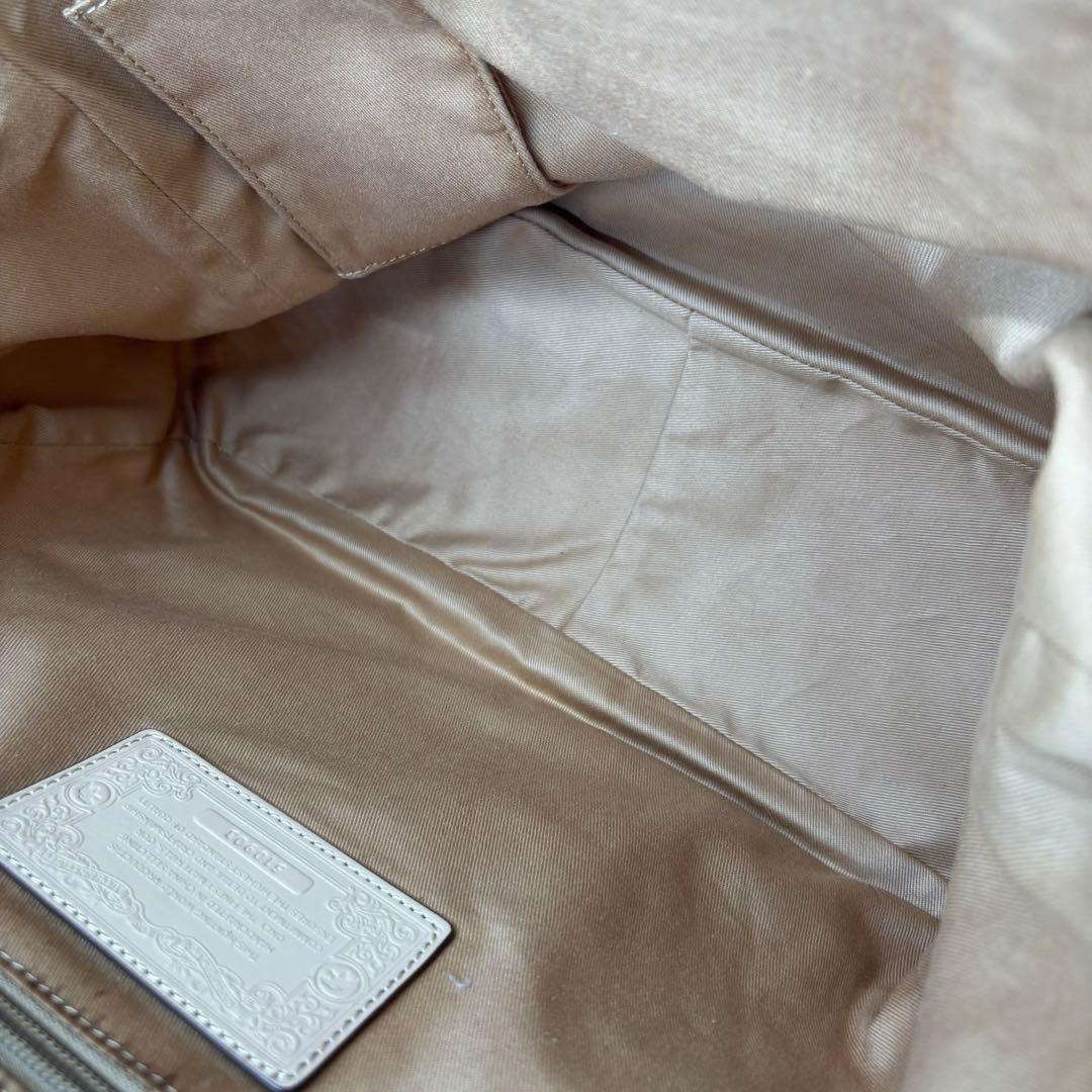 【良品】ハンティングワールド　トートバッグ　ロゴ柄　肩掛け　レザー　キャンバス