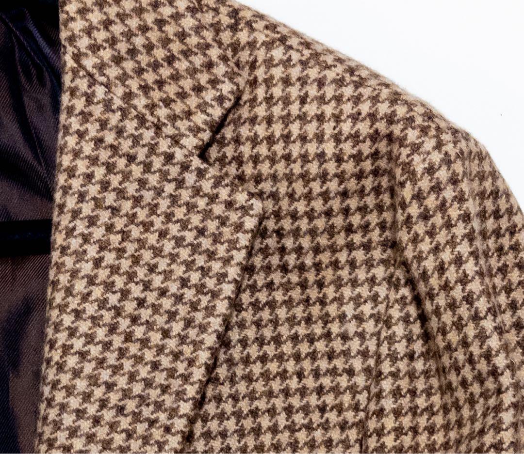 KITON キートン カシミヤ100% ハウンドトゥース コート 48 ブラウン