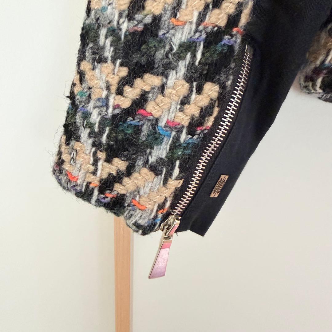 【高級】 スポーツマックスコード ツイード調 ショート丈ジャケット 38 ♪