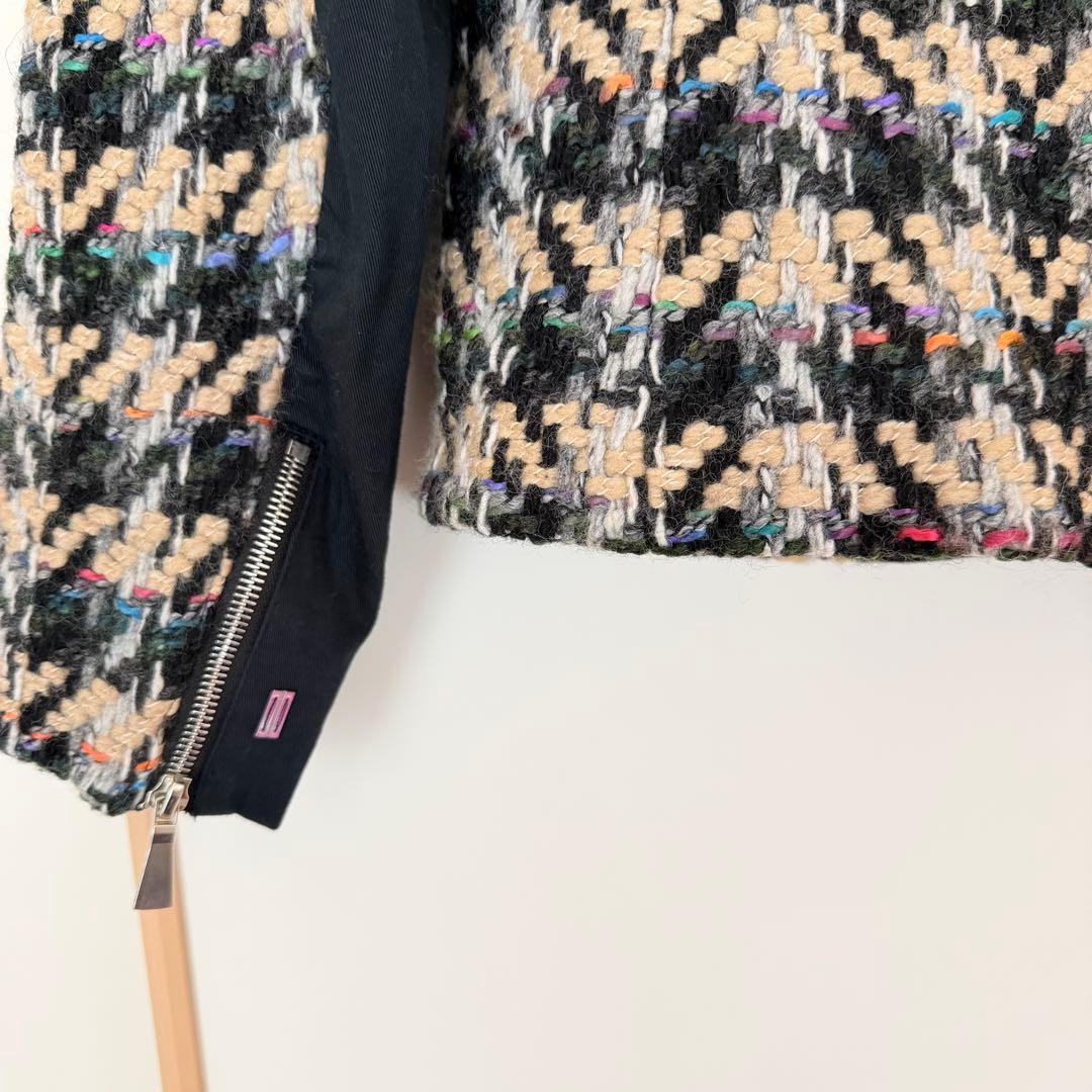 【高級】 スポーツマックスコード ツイード調 ショート丈ジャケット 38 ♪