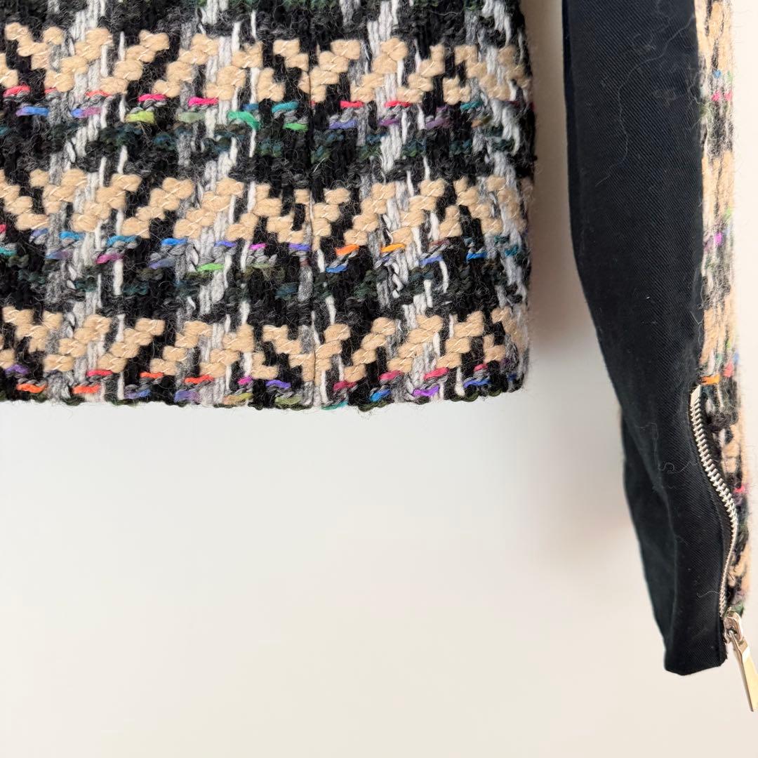 【高級】 スポーツマックスコード ツイード調 ショート丈ジャケット 38 ♪