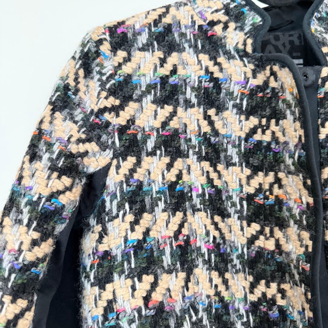 【高級】 スポーツマックスコード ツイード調 ショート丈ジャケット 38 ♪