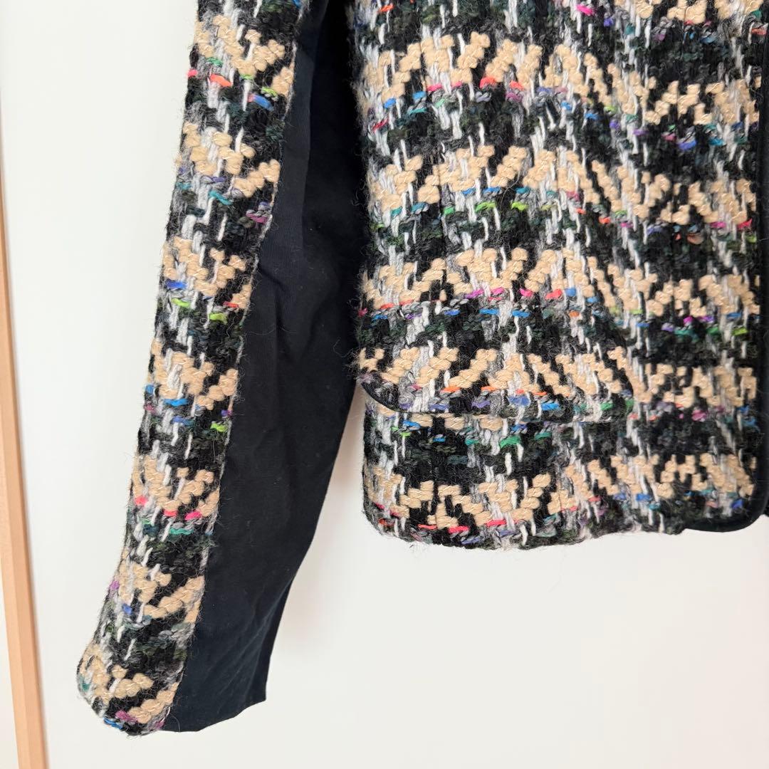 【高級】 スポーツマックスコード ツイード調 ショート丈ジャケット 38 ♪