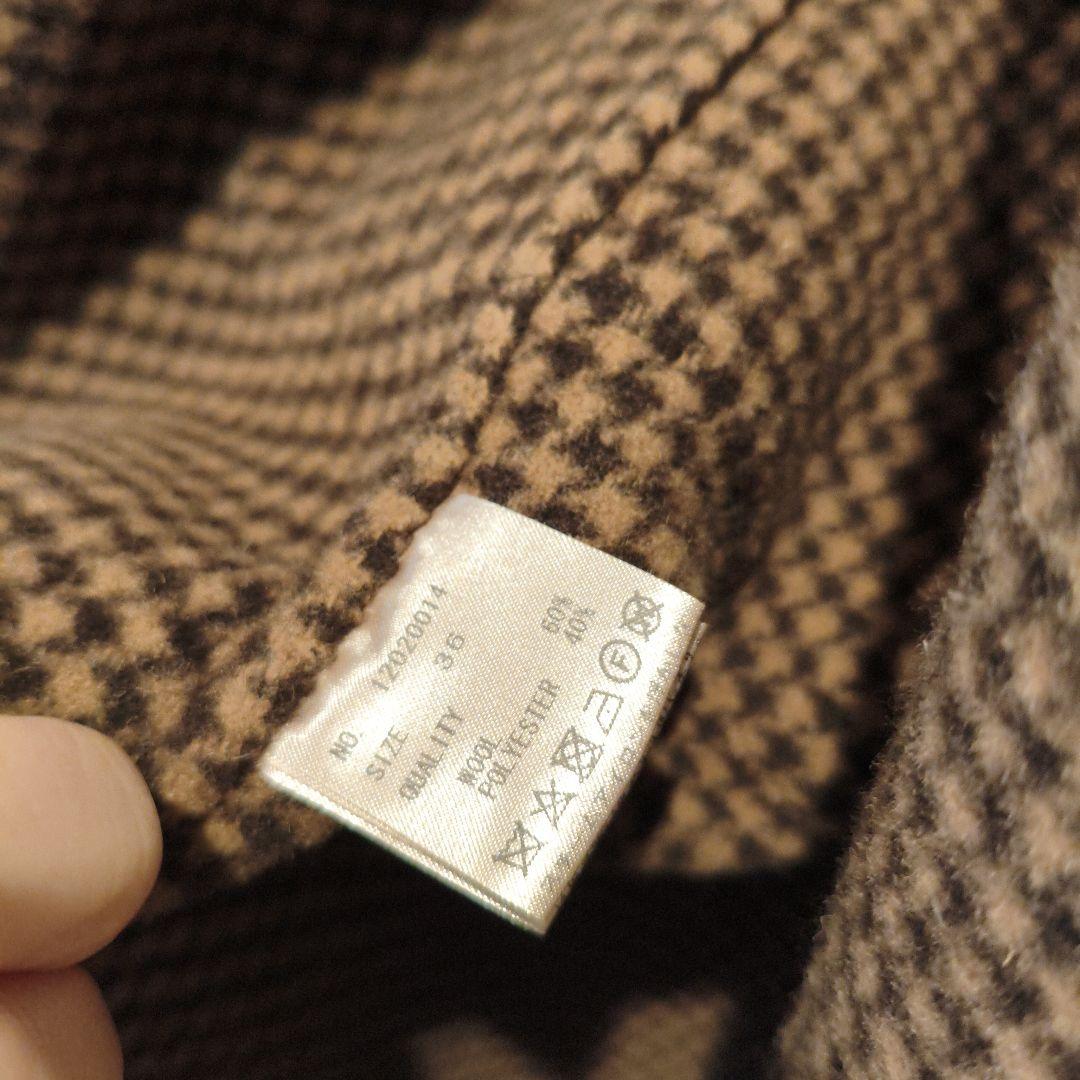 ブラウン チェスターコート ウール混紡