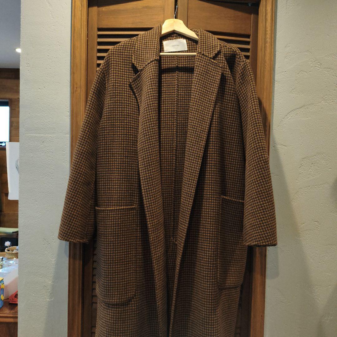 ブラウン チェスターコート ウール混紡